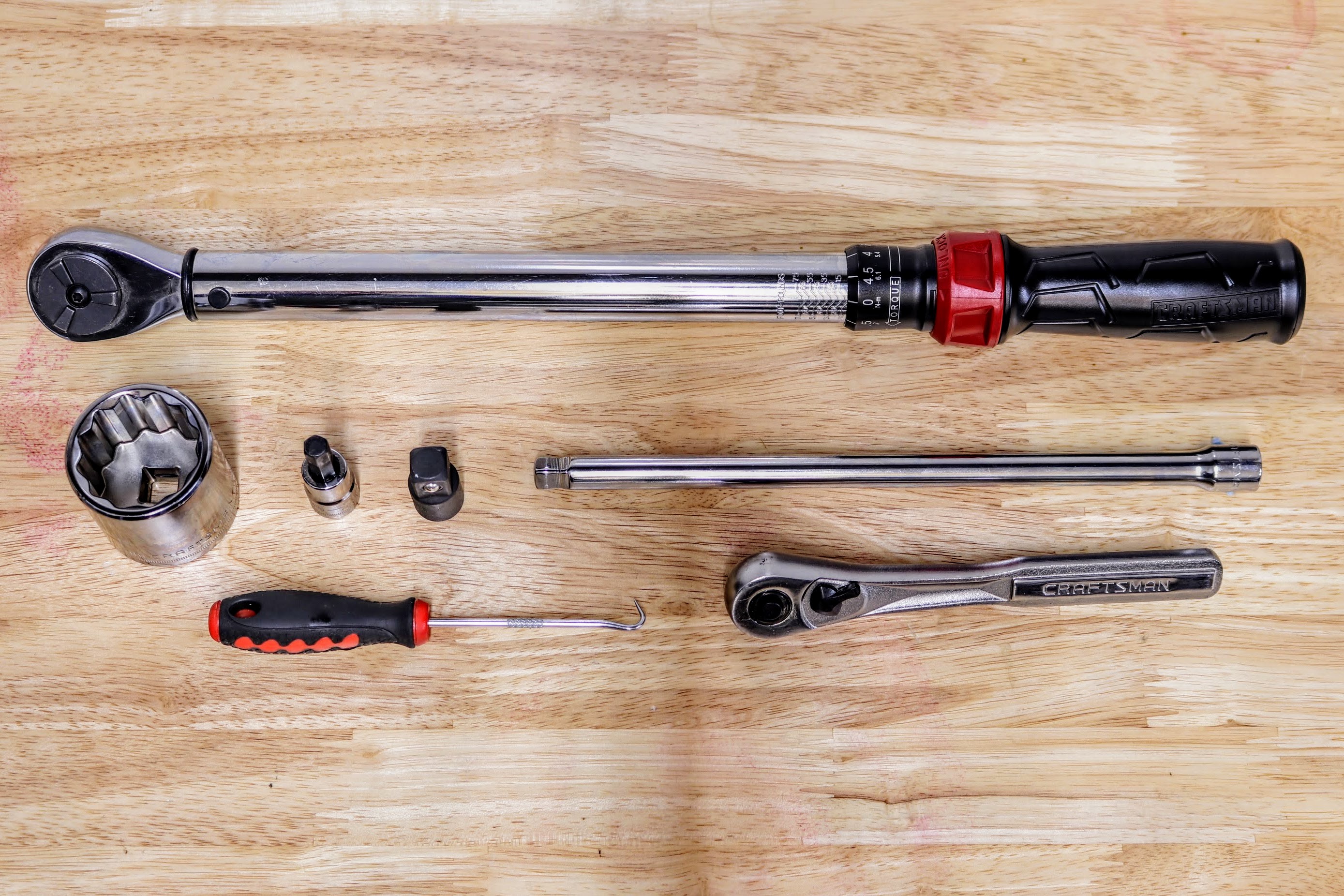 Tools used for a Porsche 911 (991.1) oil change