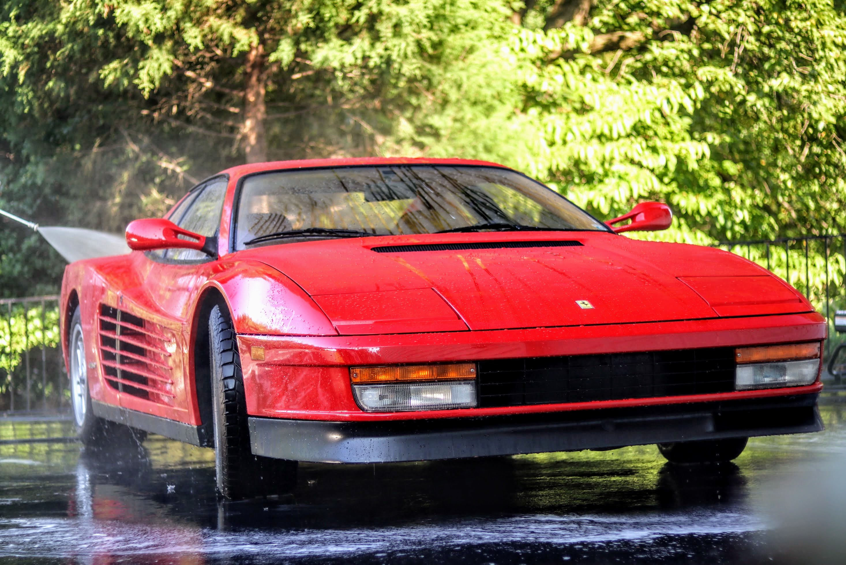 Rinsing the Ferrari Testarossa