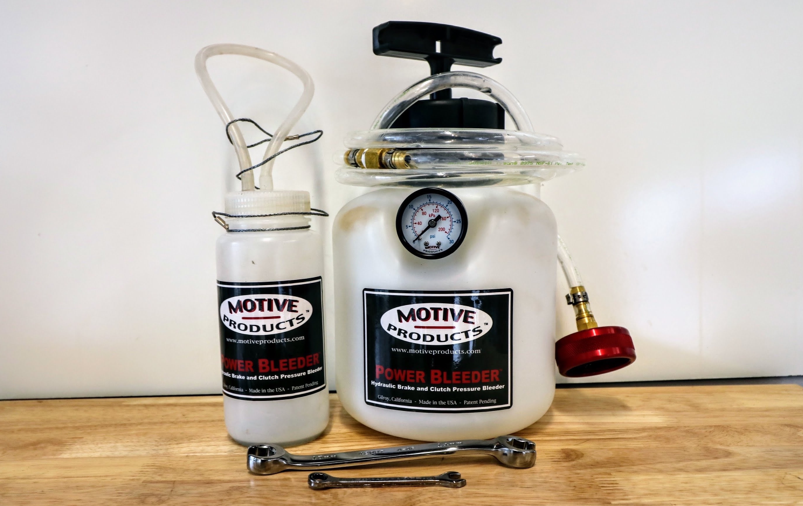 Tools used for a Ferrari Testarossa brake fluid flush