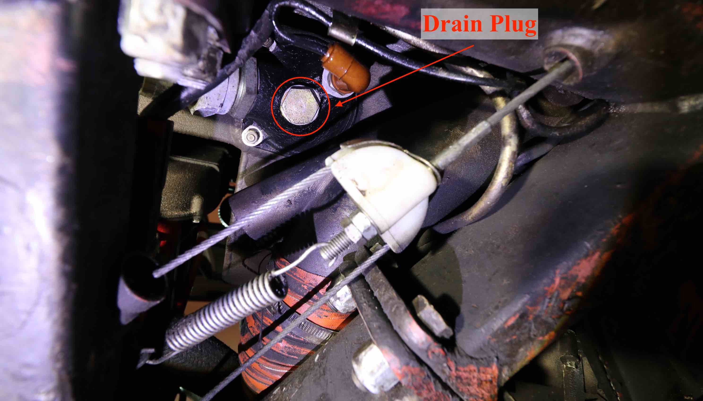 Ferrari Testarossa oil reservoir tank drain plug location